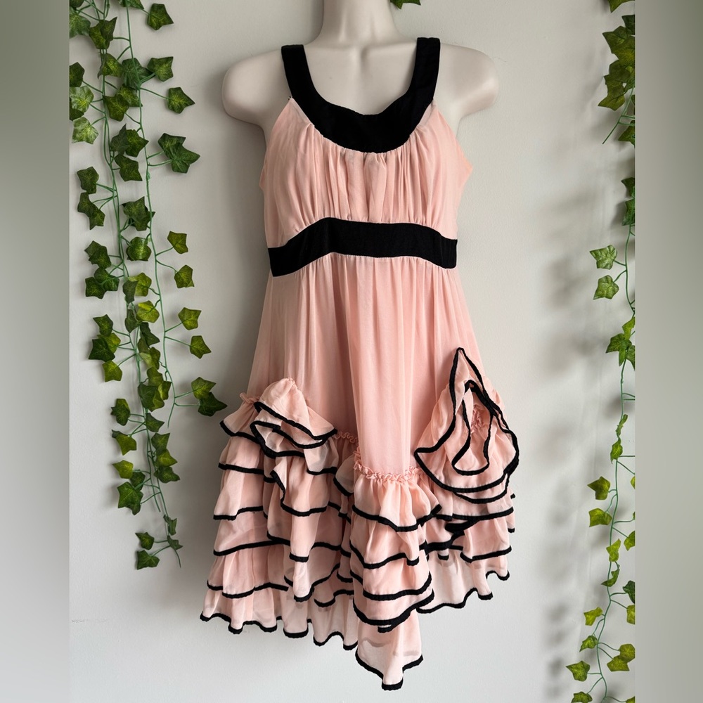 🌿 Y2K Pink Coquette Vintage Babydoll Dress